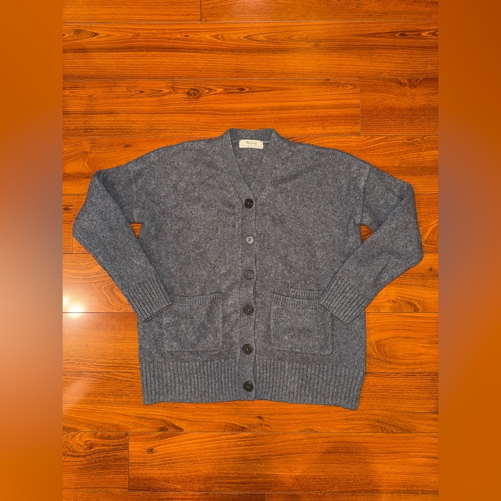 Madewell cashmere Charcoal Button-Up Cardigan